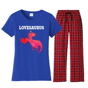 Lovesaurus Funny Tgiftrex Dinosaur Valentine's Day Gift Women's Flannel Pajama Set