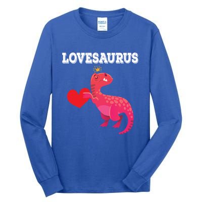 Lovesaurus Funny Tgiftrex Dinosaur Valentine's Day Gift Tall Long Sleeve T-Shirt