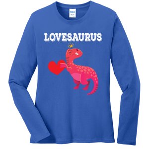 Lovesaurus Funny Tgiftrex Dinosaur Valentine's Day Gift Ladies Long Sleeve Shirt