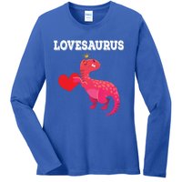 Lovesaurus Funny Tgiftrex Dinosaur Valentine's Day Gift Ladies Long Sleeve Shirt