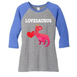 Lovesaurus Funny Tgiftrex Dinosaur Valentine's Day Gift Women's Tri-Blend 3/4-Sleeve Raglan Shirt