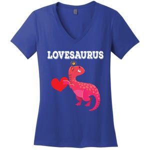 Lovesaurus Funny Tgiftrex Dinosaur Valentine's Day Gift Women's V-Neck T-Shirt