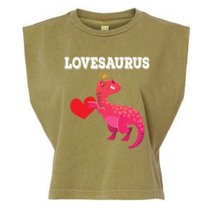 Lovesaurus Funny Tgiftrex Dinosaur Valentine's Day Gift Garment-Dyed Women's Muscle Tee