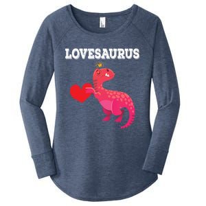 Lovesaurus Funny Tgiftrex Dinosaur Valentine's Day Gift Women's Perfect Tri Tunic Long Sleeve Shirt