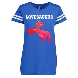 Lovesaurus Funny Tgiftrex Dinosaur Valentine's Day Gift Enza Ladies Jersey Football T-Shirt