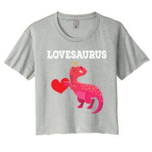 Lovesaurus Funny Tgiftrex Dinosaur Valentine's Day Gift Women's Crop Top Tee