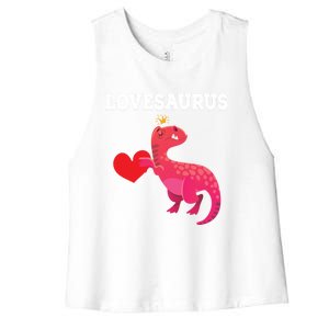 Lovesaurus Funny Tgiftrex Dinosaur Valentine's Day Gift Women's Racerback Cropped Tank