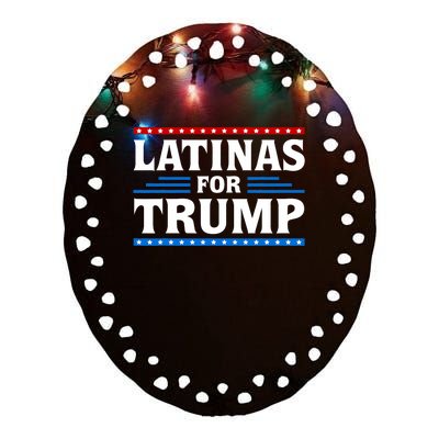 Latinas For Trump 2024 Election Vote Latina Women Republican Ceramic Oval Ornament