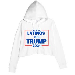 Latinos For Trump 2024 Donald Trump 2024 Crop Fleece Hoodie