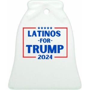 Latinos For Trump 2024 Donald Trump 2024 Ceramic Bell Ornament