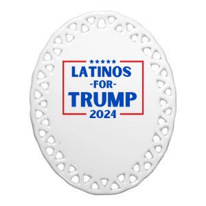 Latinos For Trump 2024 Donald Trump 2024 Ceramic Oval Ornament