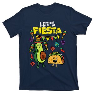 Lets Fiesta Taco Avocado Funny Cinco De Mayo Mexican Party T-Shirt