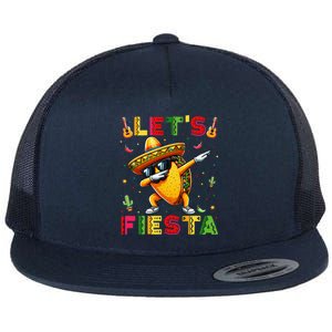 Lets Fiesta Taco Cinco De Mayo Mexican Party Flat Bill Trucker Hat