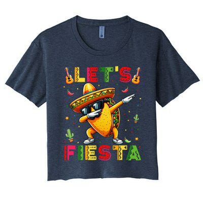 Lets Fiesta Taco Cinco De Mayo Mexican Party Women's Crop Top Tee