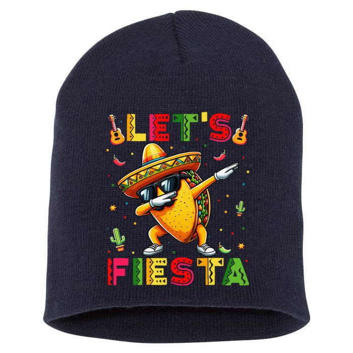 Lets Fiesta Taco Cinco De Mayo Mexican Party Short Acrylic Beanie