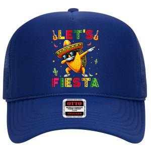 Lets Fiesta Taco Cinco De Mayo Mexican Party High Crown Mesh Back Trucker Hat