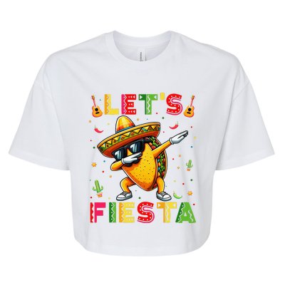 Lets Fiesta Taco Cinco De Mayo Mexican Party Bella+Canvas Jersey Crop Tee