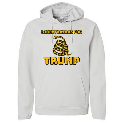 Libertarians For Trump Gadsden Performance Fleece Hoodie