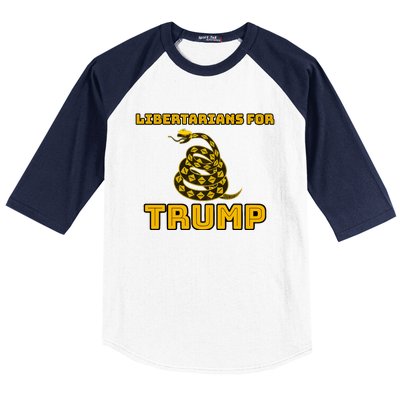 Libertarians For Trump Gadsden Baseball Sleeve Shirt