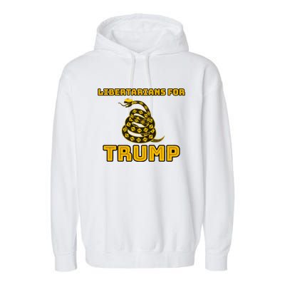 Libertarians For Trump Gadsden Garment-Dyed Fleece Hoodie