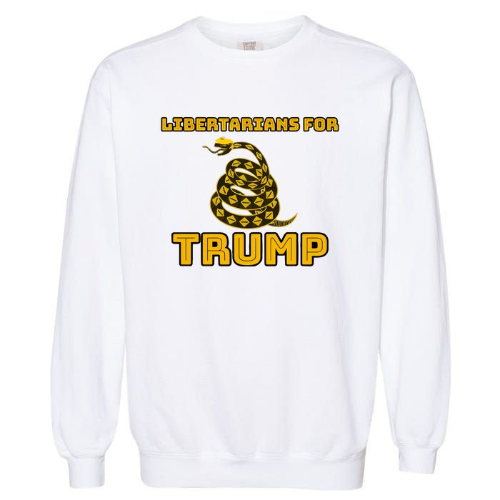 Libertarians For Trump Gadsden Garment-Dyed Sweatshirt