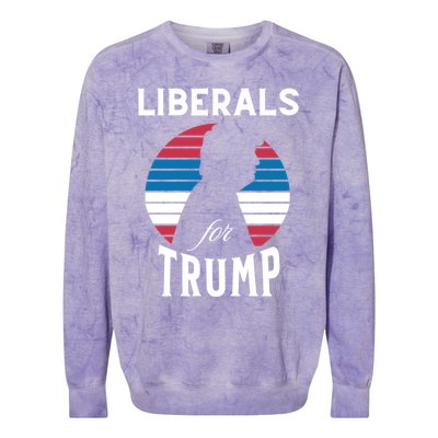 Liberals For Trump 2024 Take America Back Election Funny Gift Colorblast Crewneck Sweatshirt