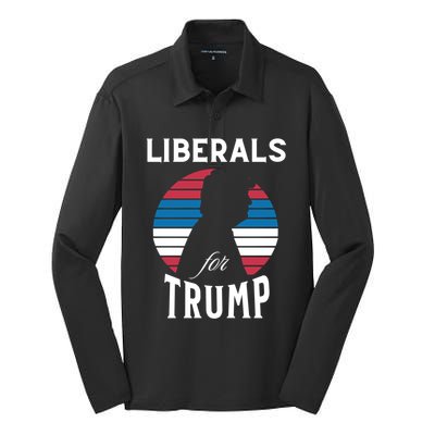 Liberals For Trump 2024 Take America Back Election Funny Gift Silk Touch Performance Long Sleeve Polo