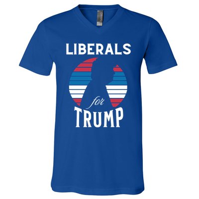 Liberals For Trump 2024 Take America Back Election Funny Gift V-Neck T-Shirt