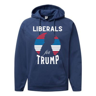 Liberals For Trump 2024 Take America Back Election Funny Gift Performance Fleece Hoodie