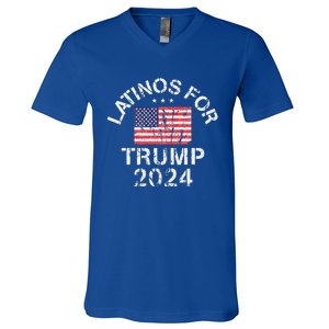 Latinos For Trump 2024 V-Neck T-Shirt