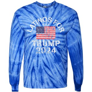 Latinos For Trump 2024 Tie-Dye Long Sleeve Shirt