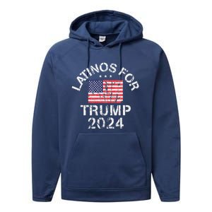 Latinos For Trump 2024 Performance Fleece Hoodie