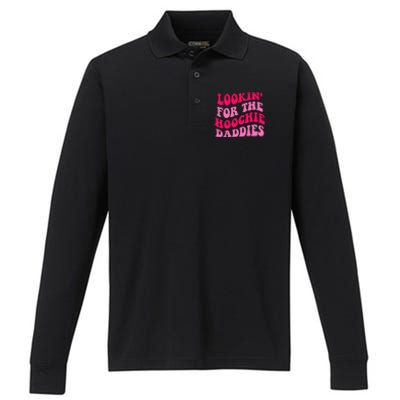 Lookin For The Hoochie Daddies Quote Performance Long Sleeve Polo