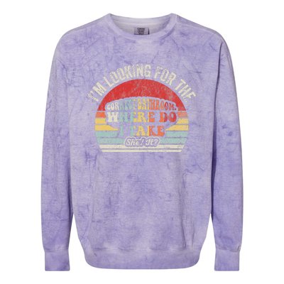 Looking For The Correct Bathroom Statement Colorblast Crewneck Sweatshirt