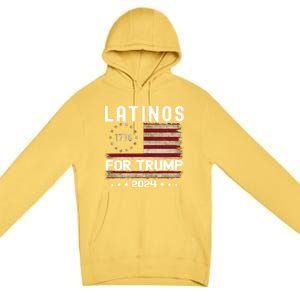 Latinos For Trump 2024 Funny Election Usa Flag Meaningful Gift Premium Pullover Hoodie