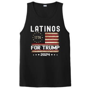 Latinos For Trump 2024 Funny Election Usa Flag Meaningful Gift PosiCharge Competitor Tank