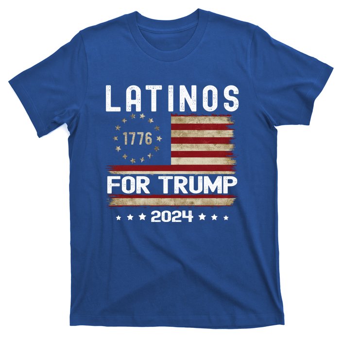 Latinos For Trump 2024 Funny Election Usa Flag Meaningful Gift T-Shirt