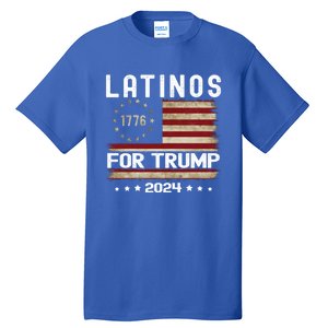 Latinos For Trump 2024 Funny Election Usa Flag Meaningful Gift Tall T-Shirt