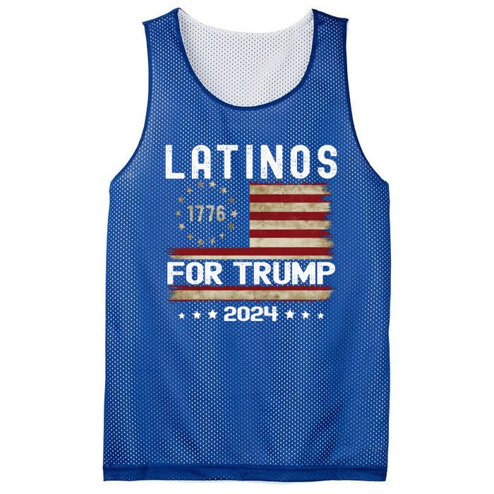 Latinos For Trump 2024 Funny Election Usa Flag Meaningful Gift Mesh Reversible Basketball Jersey Tank