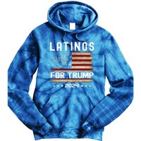 Latinos For Trump 2024 Funny Election Usa Flag Meaningful Gift Tie Dye Hoodie