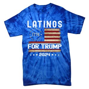 Latinos For Trump 2024 Funny Election Usa Flag Meaningful Gift Tie-Dye T-Shirt