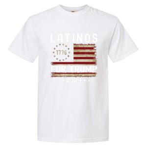 Latinos For Trump 2024 Funny Election Usa Flag Meaningful Gift Garment-Dyed Heavyweight T-Shirt