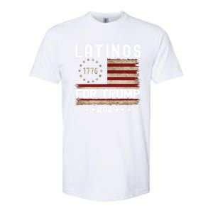 Latinos For Trump 2024 Funny Election Usa Flag Meaningful Gift Softstyle CVC T-Shirt