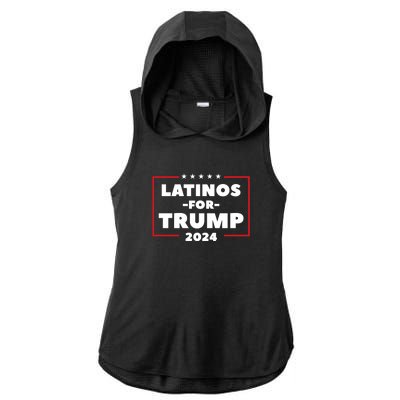 Latinos For Trump 2024 Ladies PosiCharge Tri-Blend Wicking Draft Hoodie Tank