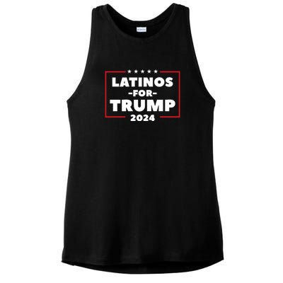 Latinos For Trump 2024 Ladies PosiCharge Tri-Blend Wicking Tank