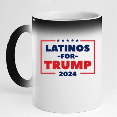 Latinos For Trump 2024 11oz Black Color Changing Mug