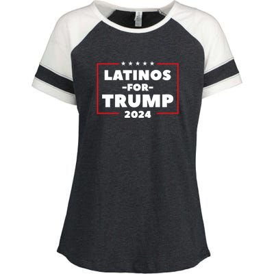 Latinos For Trump 2024 Enza Ladies Jersey Colorblock Tee