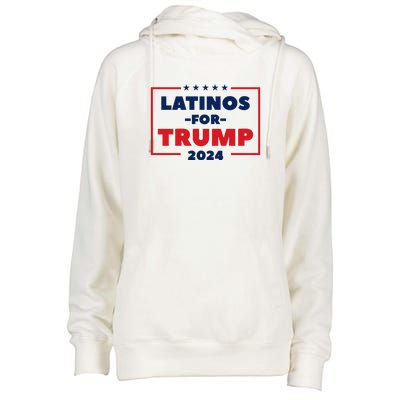 Latinos For Trump 2024 Womens Funnel Neck Pullover Hood