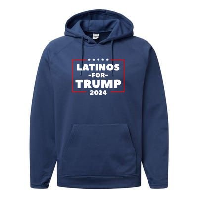 Latinos For Trump 2024 Performance Fleece Hoodie