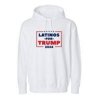 Latinos For Trump 2024 Garment-Dyed Fleece Hoodie